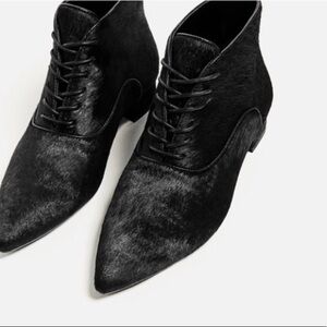 ZARA 100% LEATHER ANKLE BOOTS NEW WITH TAGS US 6.5/EUR 37